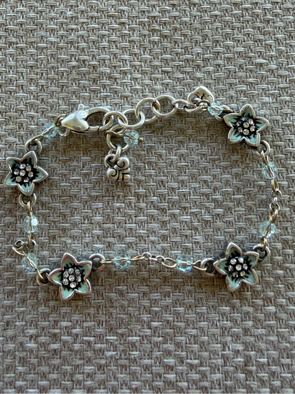 Brighton Secret Garden Bracelet Flowers Silver Blue